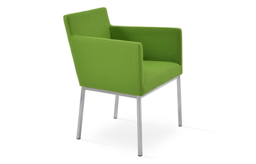 Harput Chrome Arm Chair by SohoConcept - Camira Blazer Pistachio Wool.