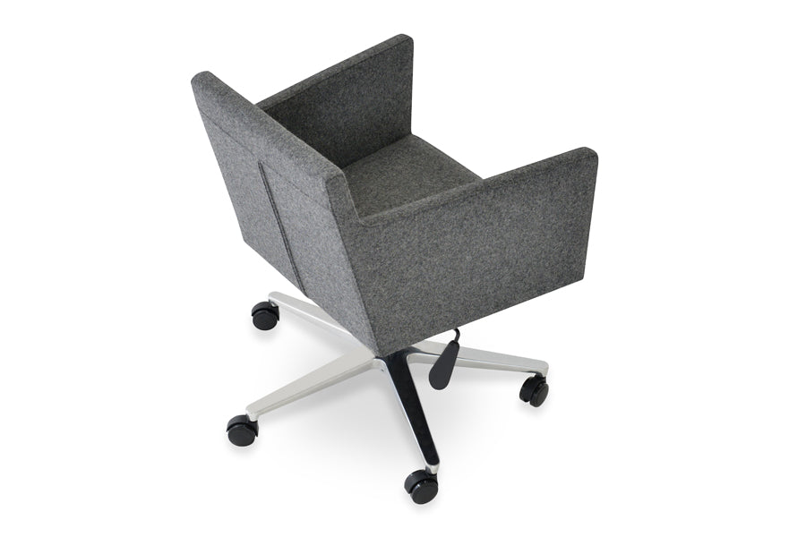 Harput Office Arm Chair by sohoConcept, shown in dark grey camira wool.
