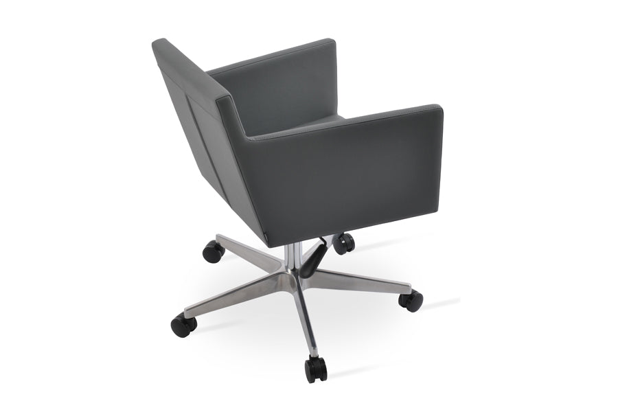Harput Office Arm Chair by sohoConcept, shown in grey leatherette.
