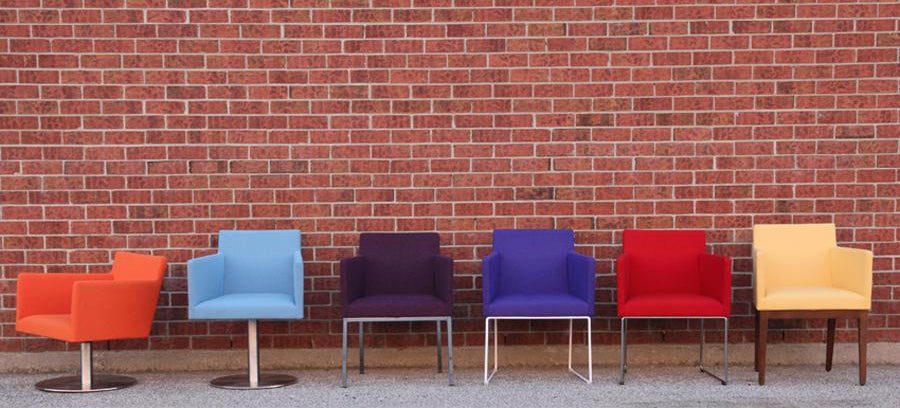 Harput Round Swivel Arm Chair by sohoConcept, showing front view of the chair.