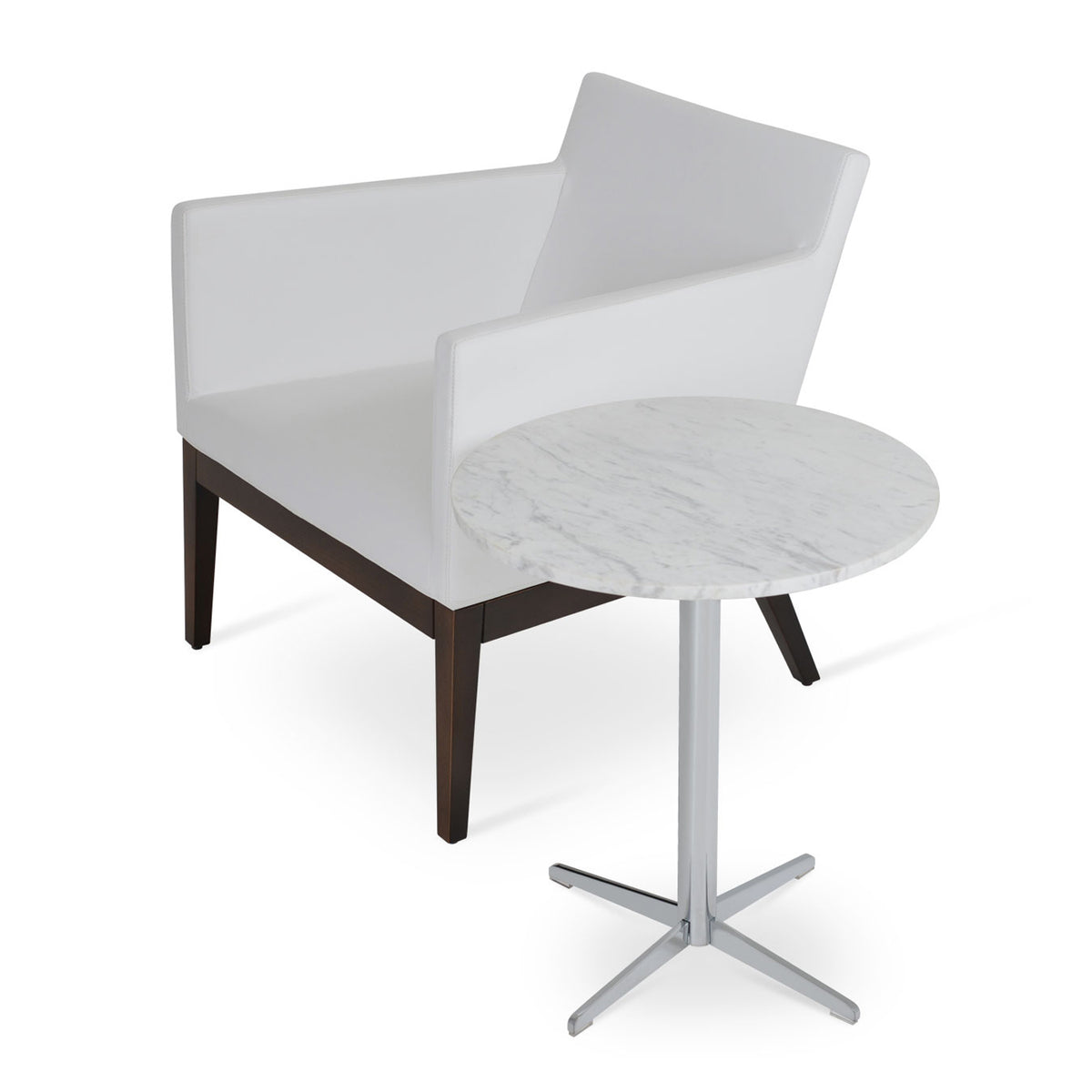 Harput Wood Lounge Chair by SohoConcept, showing small lounge chairs with table.