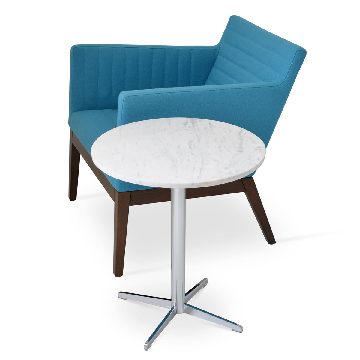 Harput Wood Lounge Chair by SohoConcept, showing small lounge chairs with table.