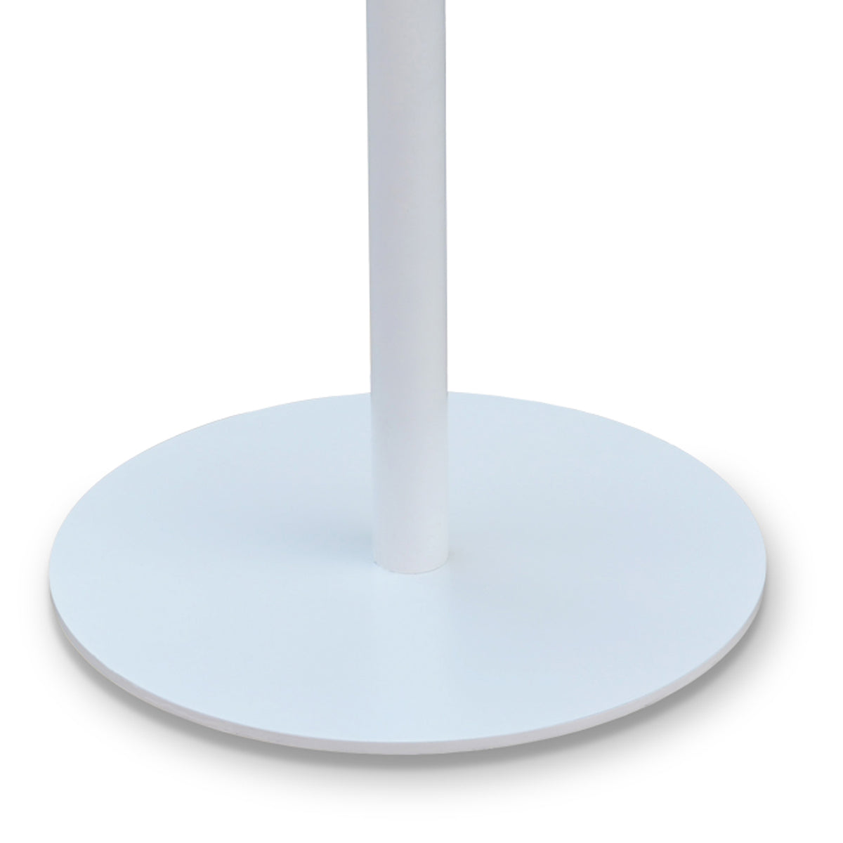 Harvard Swivel End Table by SohoConcept, showing closeup view of harvard swivel end table in white paint steel with white lacquer.