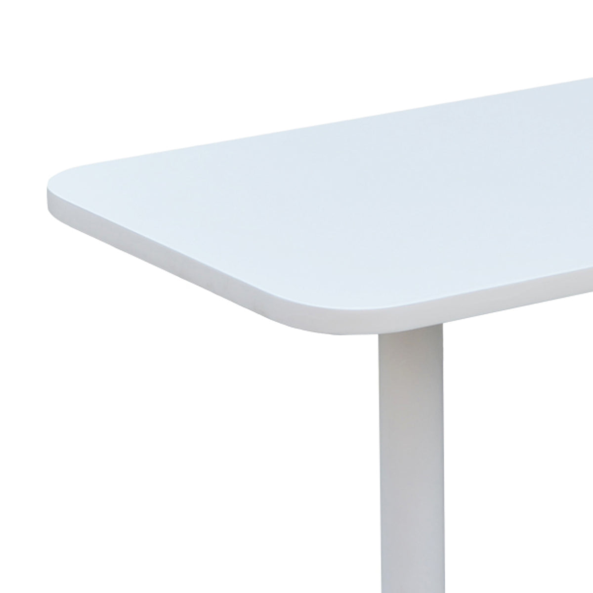 Harvard Swivel End Table by SohoConcept, showing closeup view of harvard swivel end table in white paint steel with white lacquer.