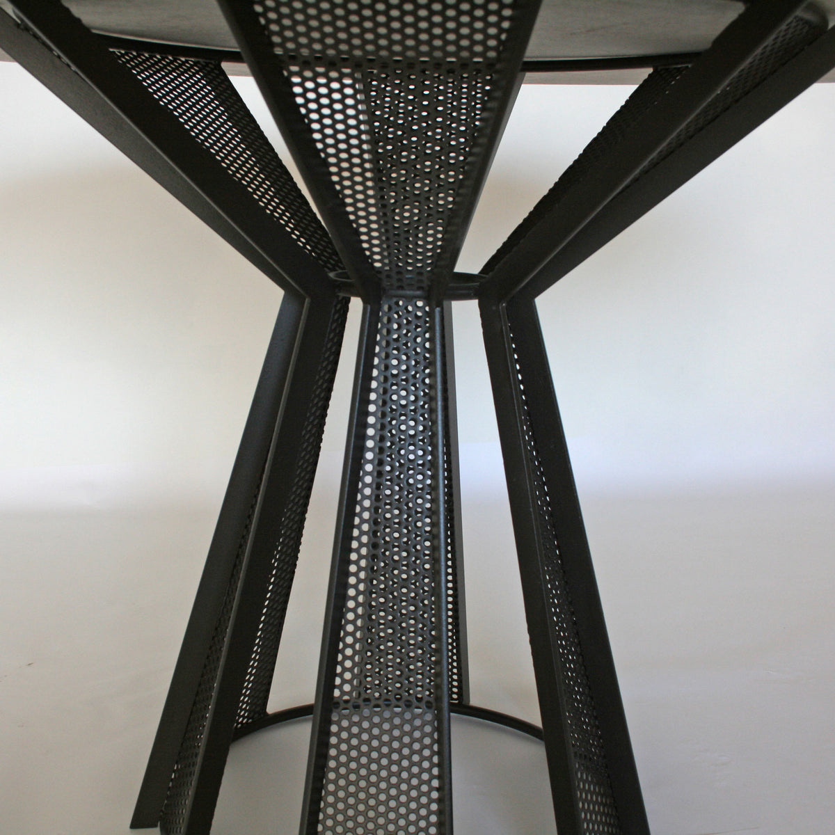James De Wulf Harvest Dining Table by De Wulf, showing closeup view of harvest dining table in live shot.