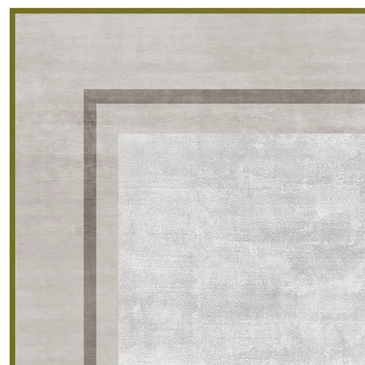 Hauser Motley HY105 Rug by Second Studio, showing closeup view of hauser motley hy105 rug by second studio in taupe/silver & green.