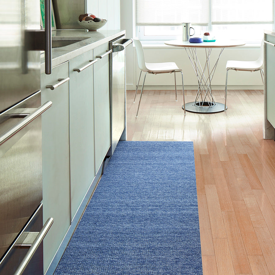 Heathered Shag Mat by Chilewich, showing heathered shag mat in live shot.