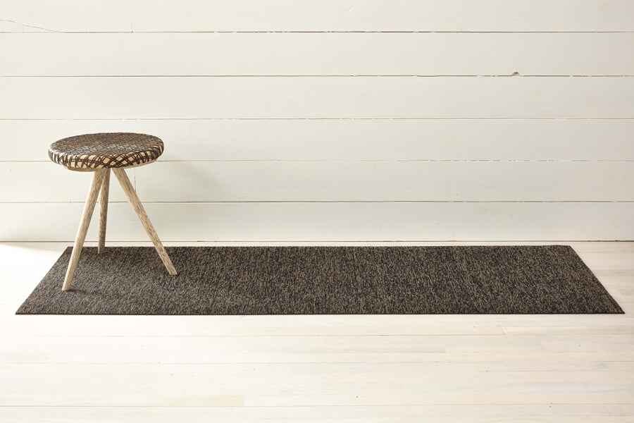 Heathered Shag Mat by Chilewich, showing heathered shag mat in live shot.