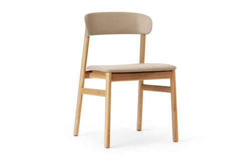 Herit Upholstery Chair by Normann Copenhagen - Oak Wood Legs, Sand Synergy Fabric Seat.