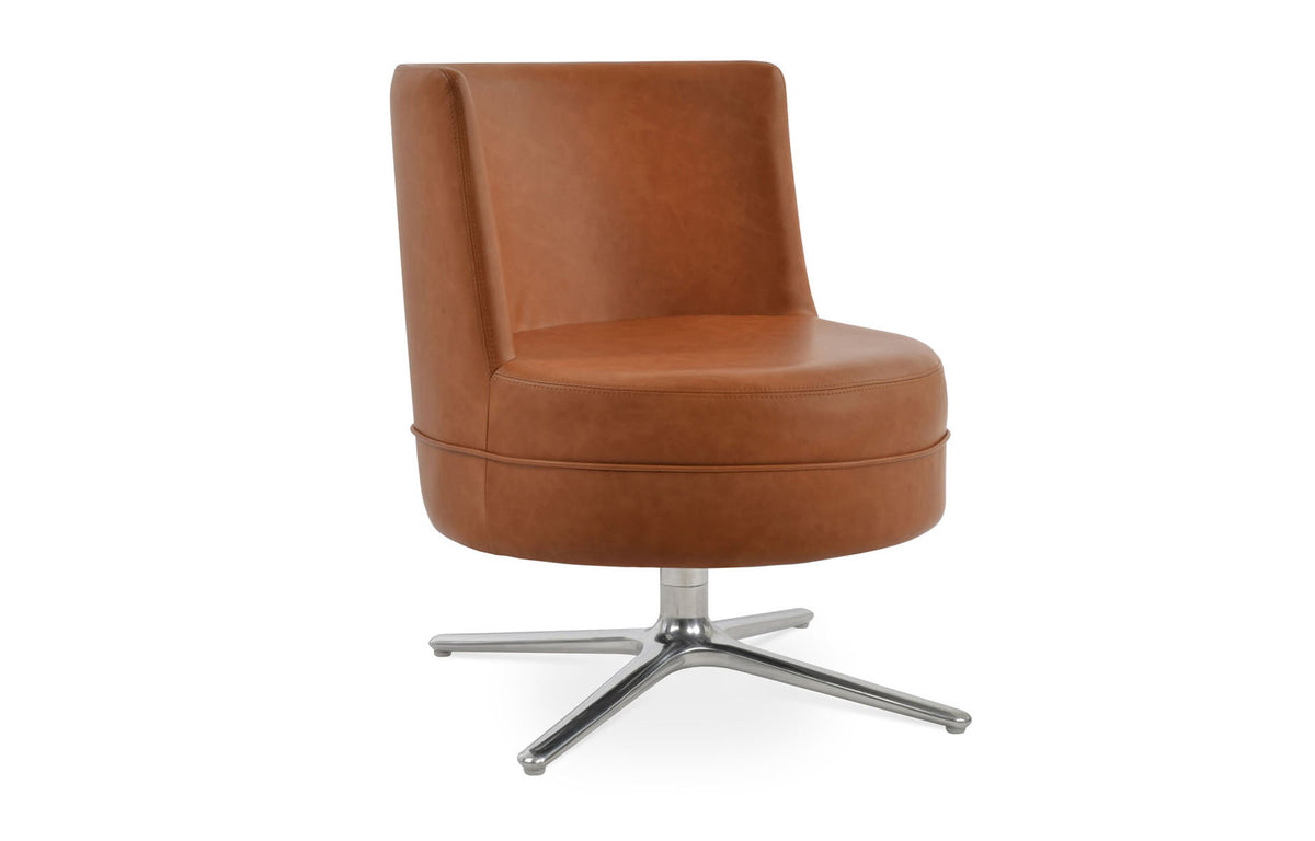 Hilton Swivel Oval Base Lounge Chair by SohoConcept, showing right angle view of hilton swivel oval base lounge chair.