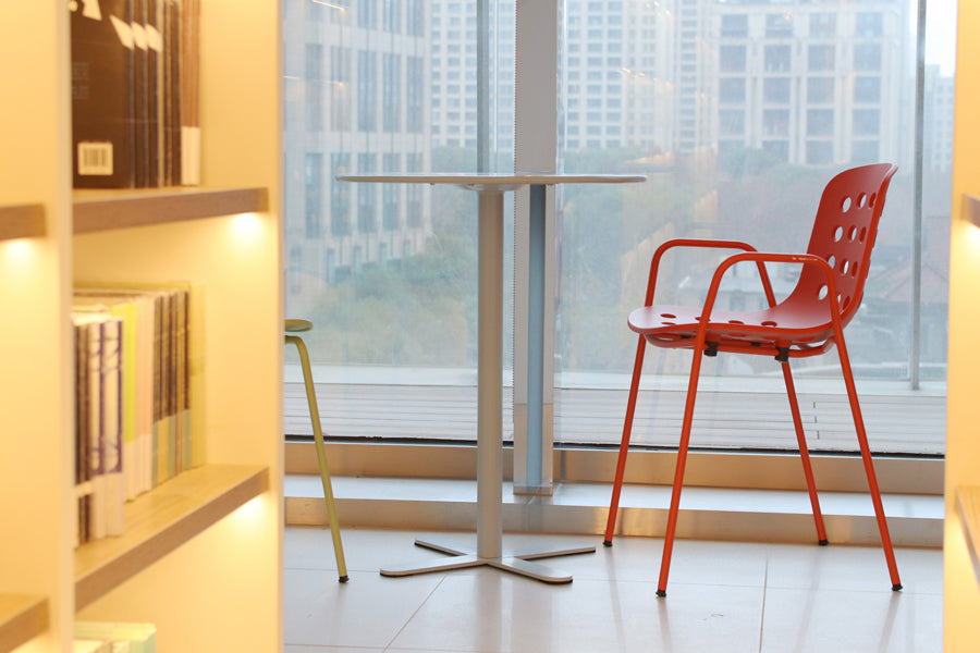 Holi Arm Chair by Toou, showing angle view of arm chair in the live shot.