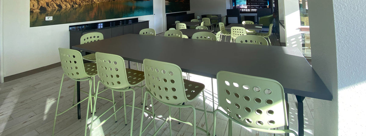Holi Counter Stool by Toou, showing holi counter stools in live shot.