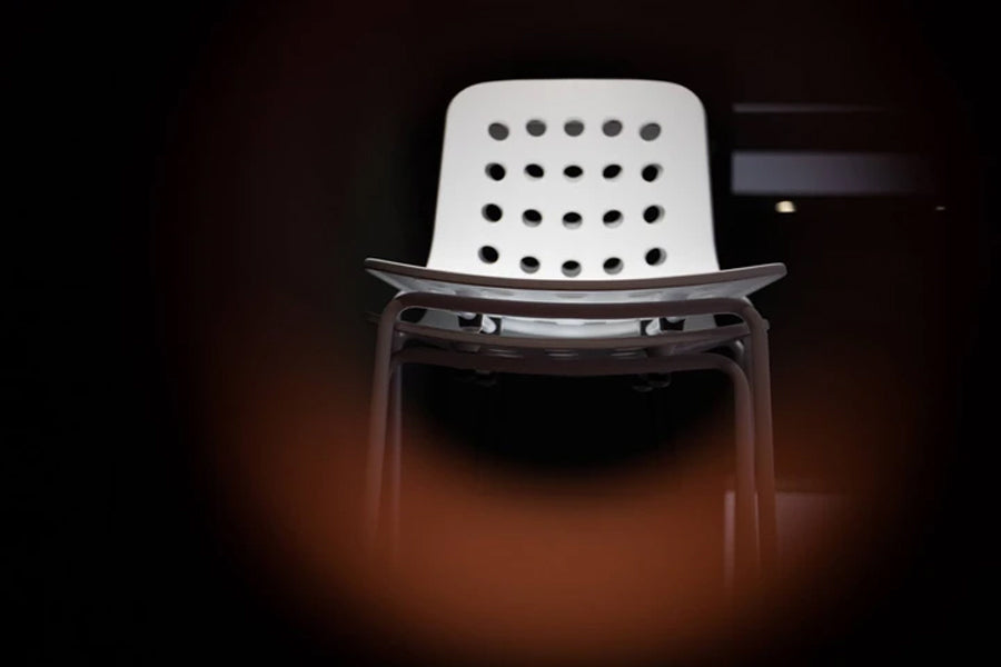 Holi Counter Stool by Toou, showing closeup view of holi counter stools in live shot.