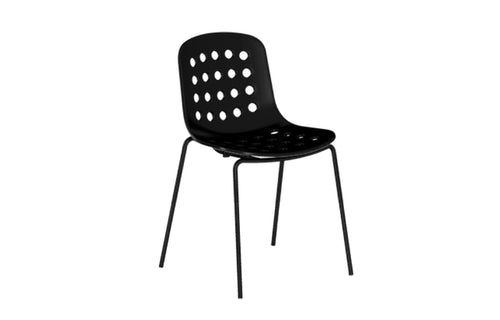 Holi Side Chair by Toou - Open Shell, Black Seat.