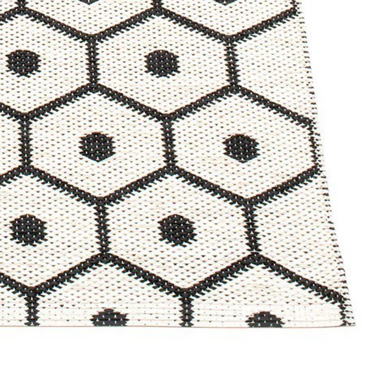 Honey Black & Vanilla Runner Rug by Pappelina, showing closeup view of honey black & vanilla runner rug.