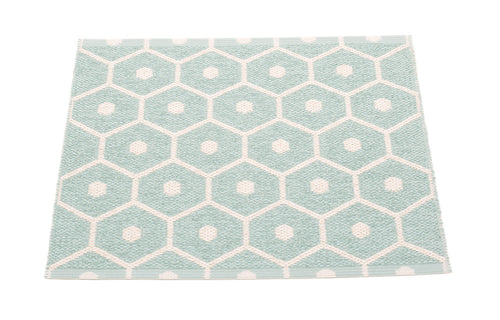 Honey Pale Turquoise & Vanilla Runner Rug by Pappelina - 2.25' x 2'.