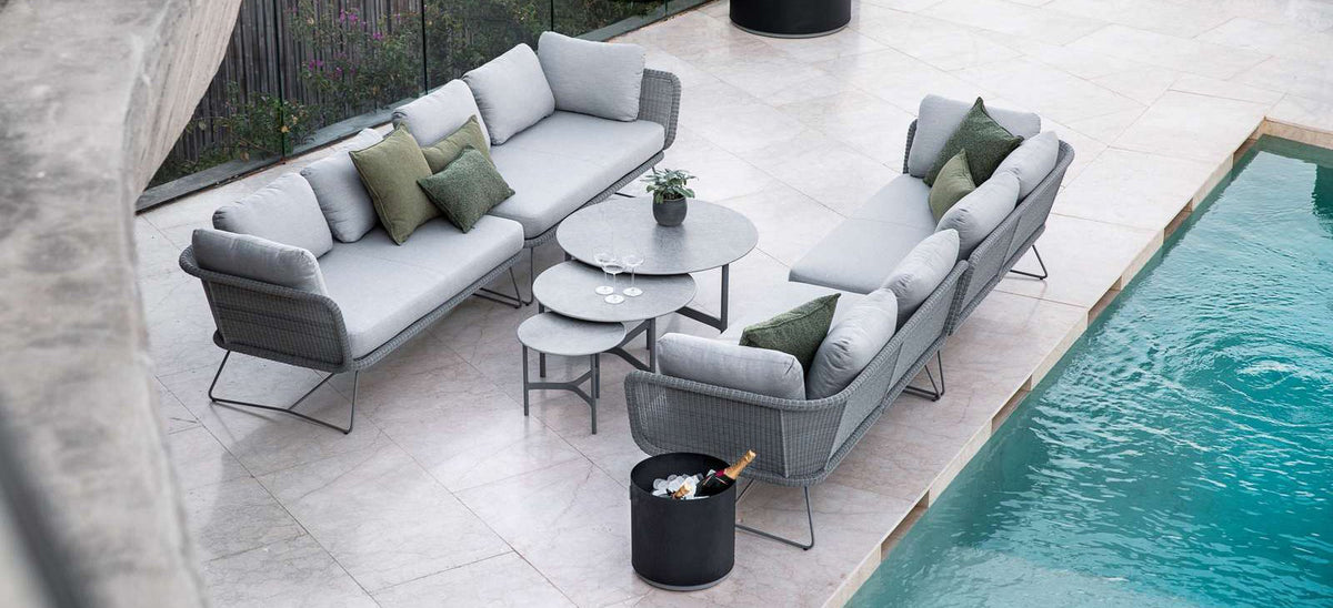 Horizon 2 Seater Sofa Module by Cane-Line, showing horizon 2 seater sofa modules in live shot.