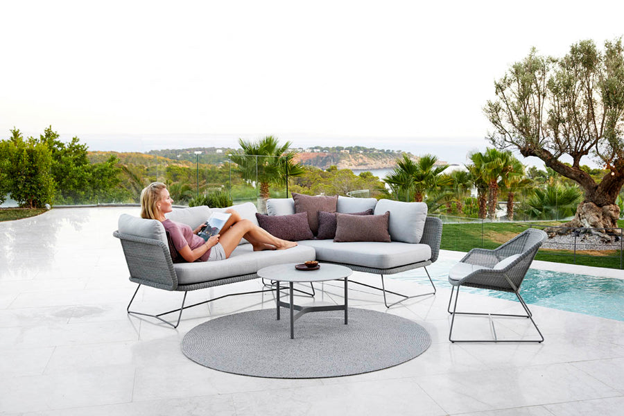Horizon 2 Seater Sofa Module by Cane-Line, showing horizon 2 seater sofa modules in live shot.