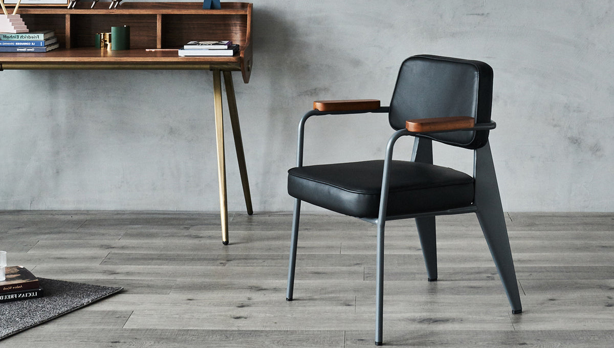 Prouve Arm Dining Chair by SohoConcept, showing prouve arm dining chair in live shot.