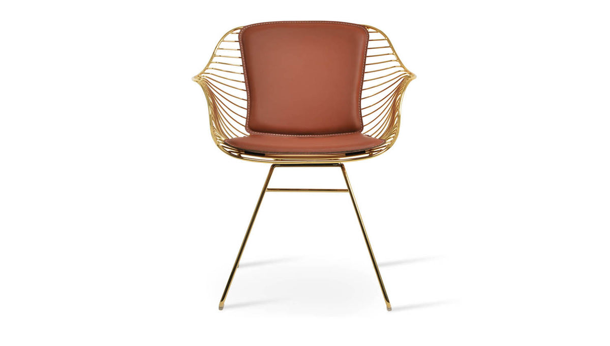 Zebra Wire Armchair by SohoConcept, showing front view of zebra wire armchair.