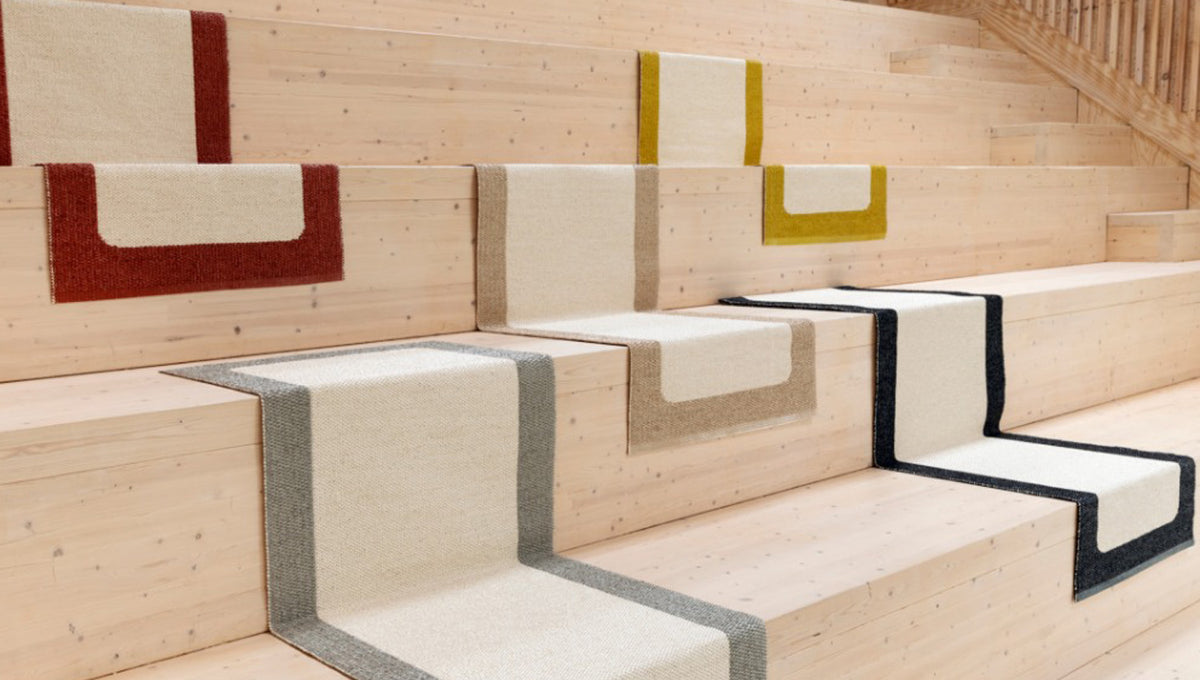 Ilda Warm Grey & Vanilla Runner Rug by Pappelina, showing ilda warm grey & vanilla runner rug in live shot.