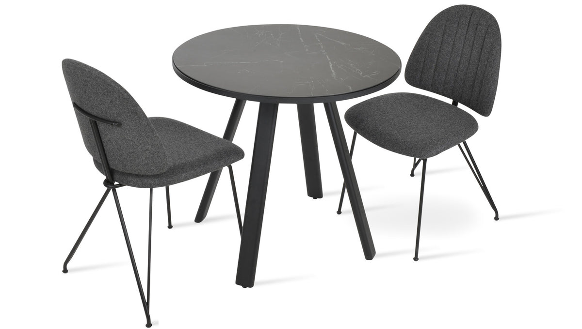 Denver Dining Table by SohoConcept, showing denver dining table with chair.