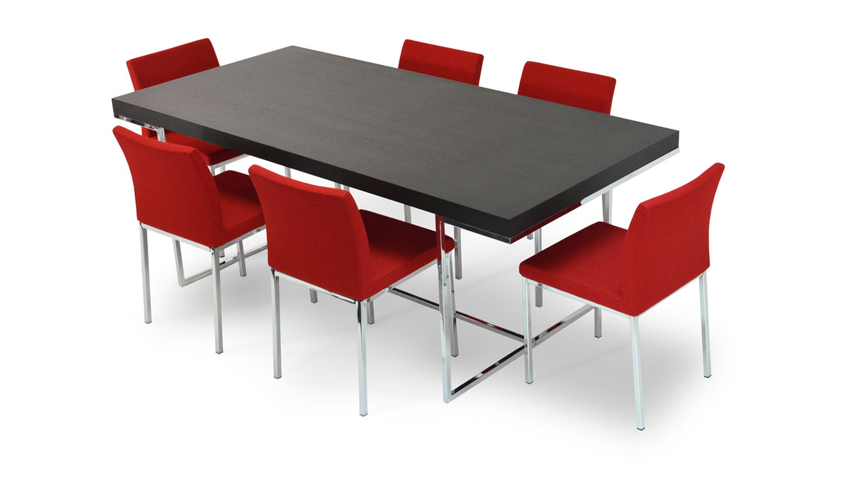 Madrid Dining Table by SohoConcept, showing madrid dining table with chair.