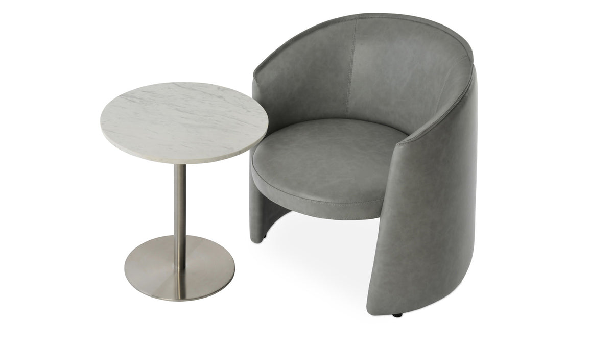 Miami Lounge Arm Chair by SohoConcept, showing miami lounge arm chair with table.