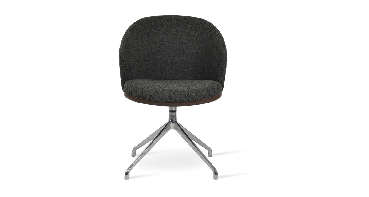 Athena Spider Swivel Armchair by SohoConcept, showing front view of athena spider swivel armchair.