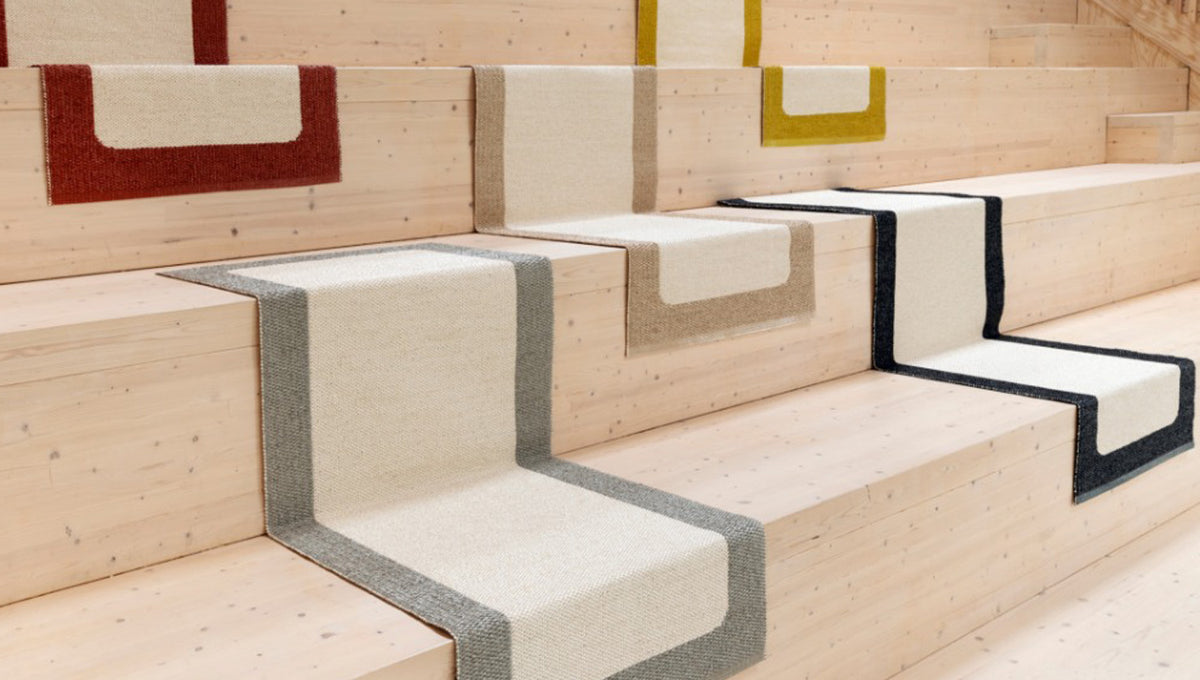 Ilda Mustard & Vanilla Runner Rug by Pappelina, showing ilda mustard & vanilla runner rug in live shot.
