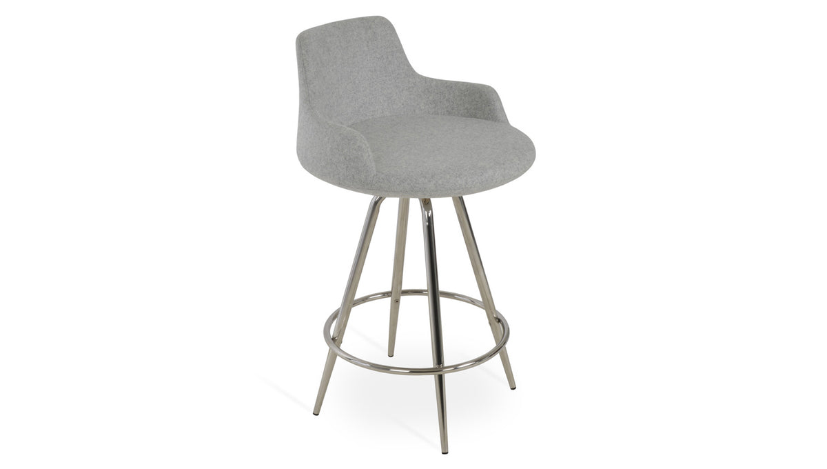 Dervish Max Swivel Stool by SohoConcept, showing right angle view of dervish max swivel stool.