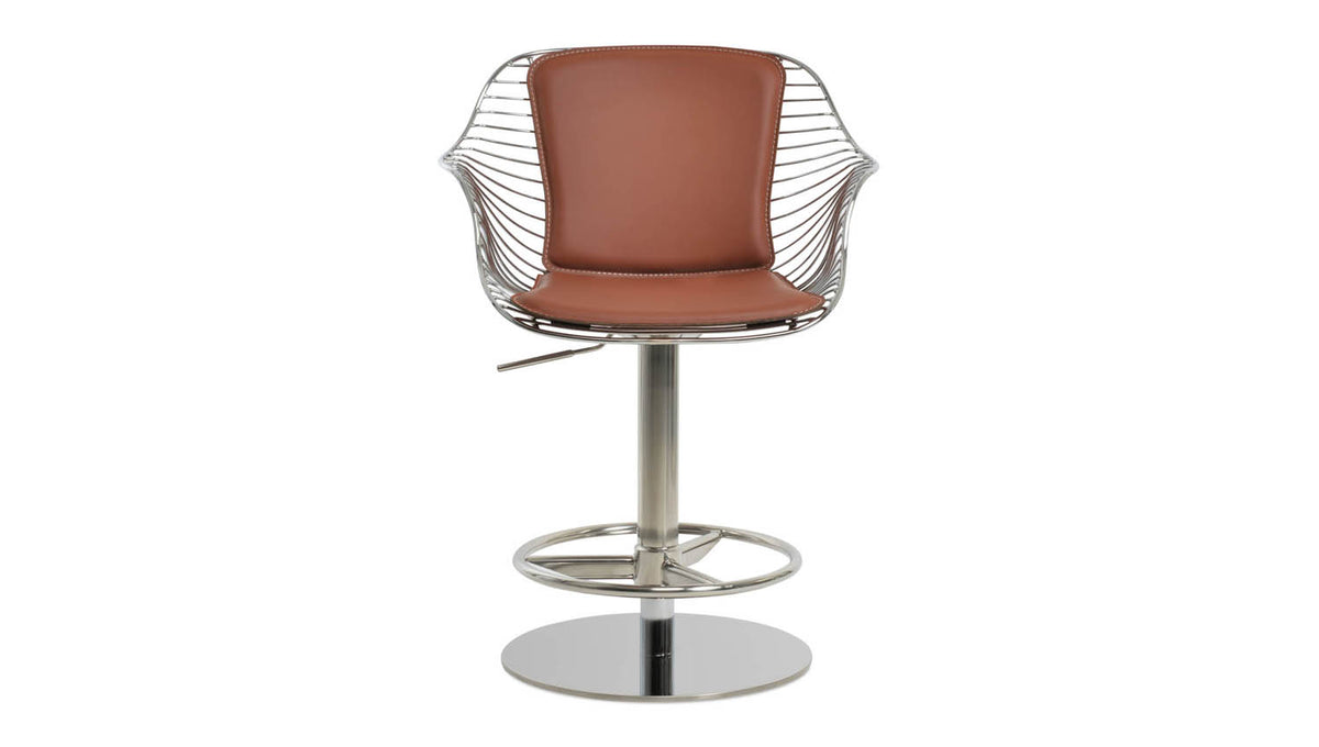 Zebra Full Piston Stool by SohoConcept, showing front view of zebra full piston stool.