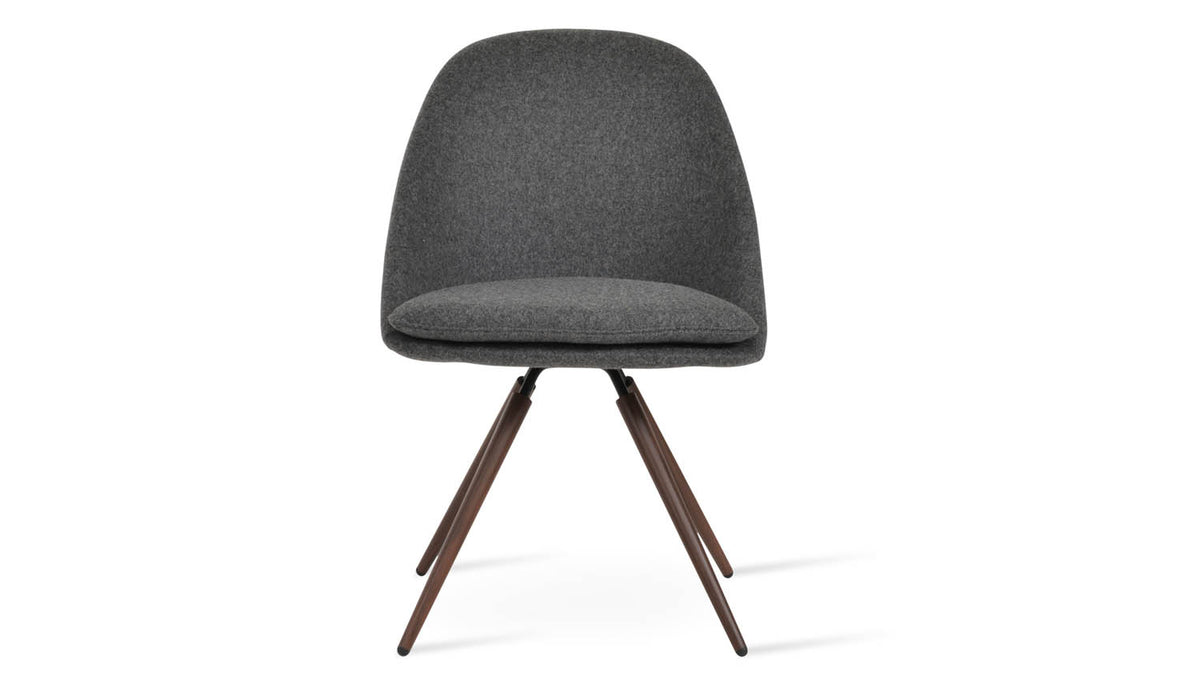 Avanos Carrot Swivel Dining Chair by SohoConcept, showing front view of avanos carrot swivel dining chair.