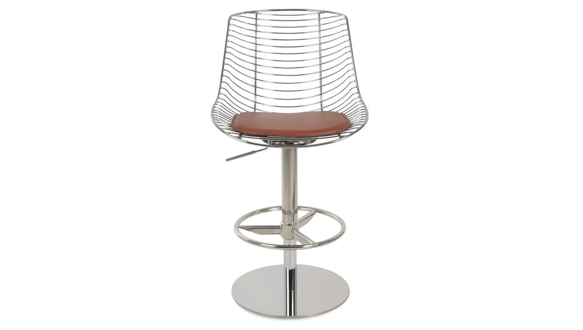 Tiger Piston Stool by SohoConcept, showing front view of tiger piston stool.