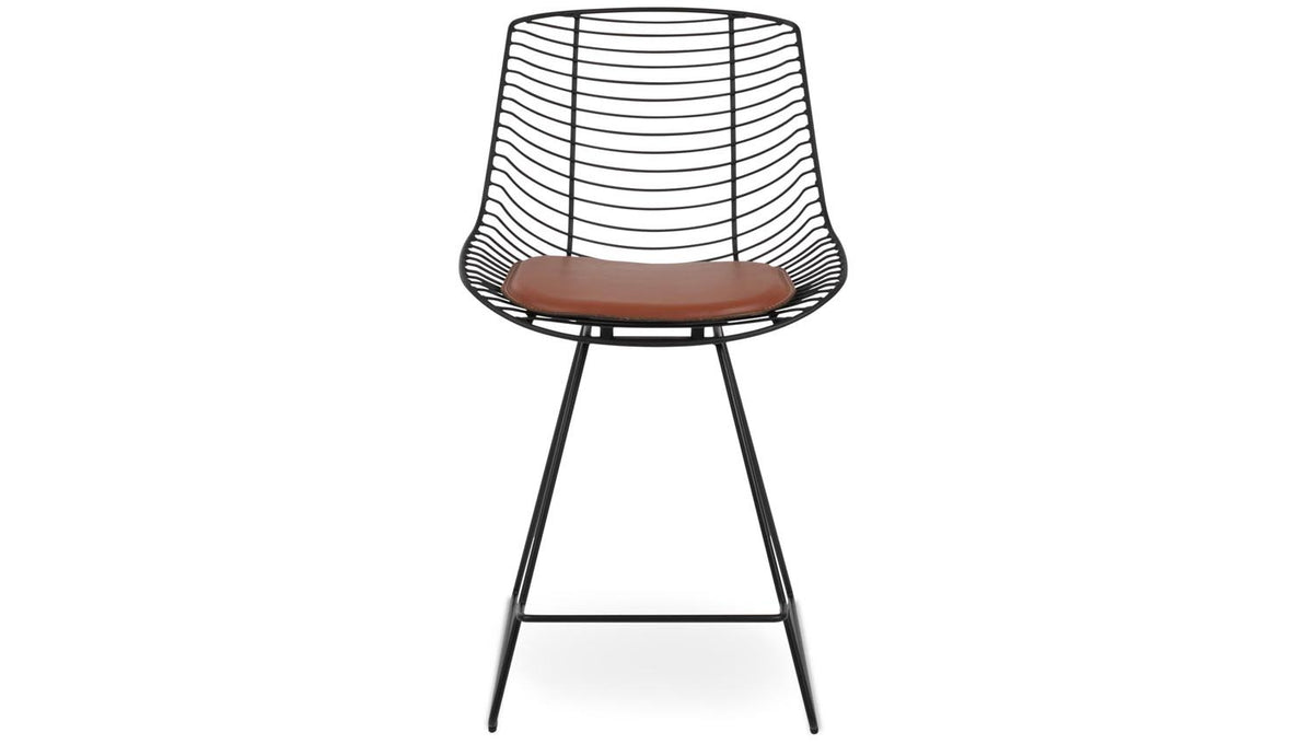 Tiger Wire Bar Stool by SohoConcept, showing front view of tiger wire bar stool.