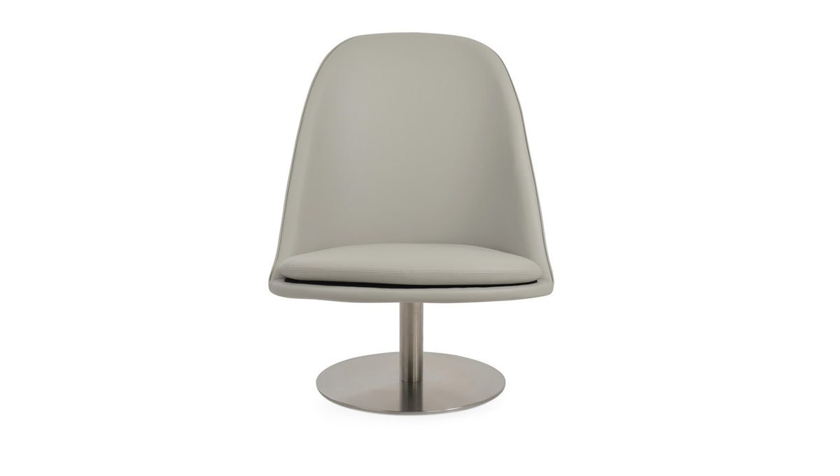 Avanos Swivel Round Lounge Chair by SohoConcept, showing front view of avanos swivel round lounge chair.