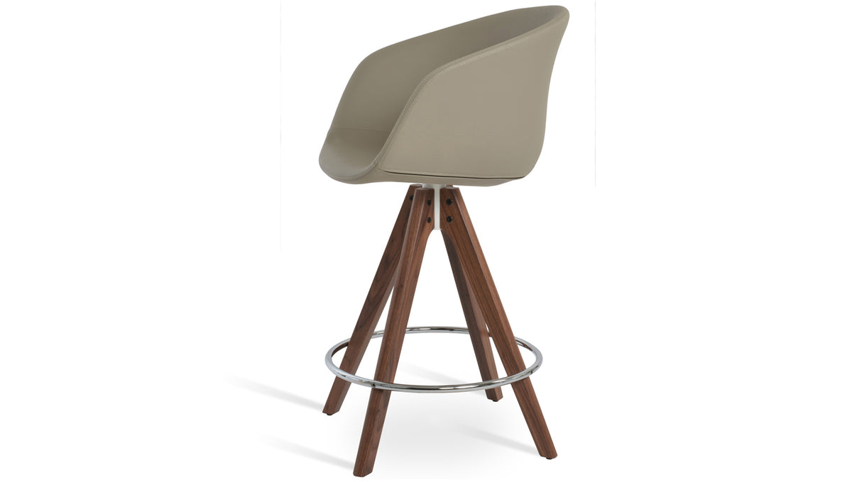 Tribeca Pyramid Stool by SohoConcept, showing side view of tribeca pyramid stool.