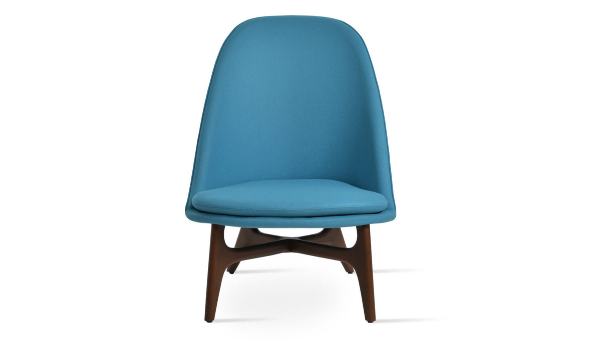 Avanos Wood Lounge Chair by SohoConcept, showing front view of avanos wood lounge chair.