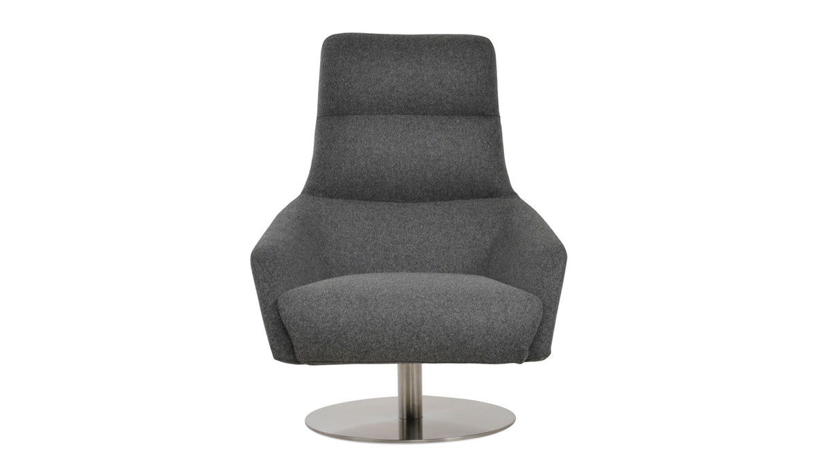 Barcelona Swivel Round Armchair by SohoConcept, showing front view of barcelona swivel round armchair.