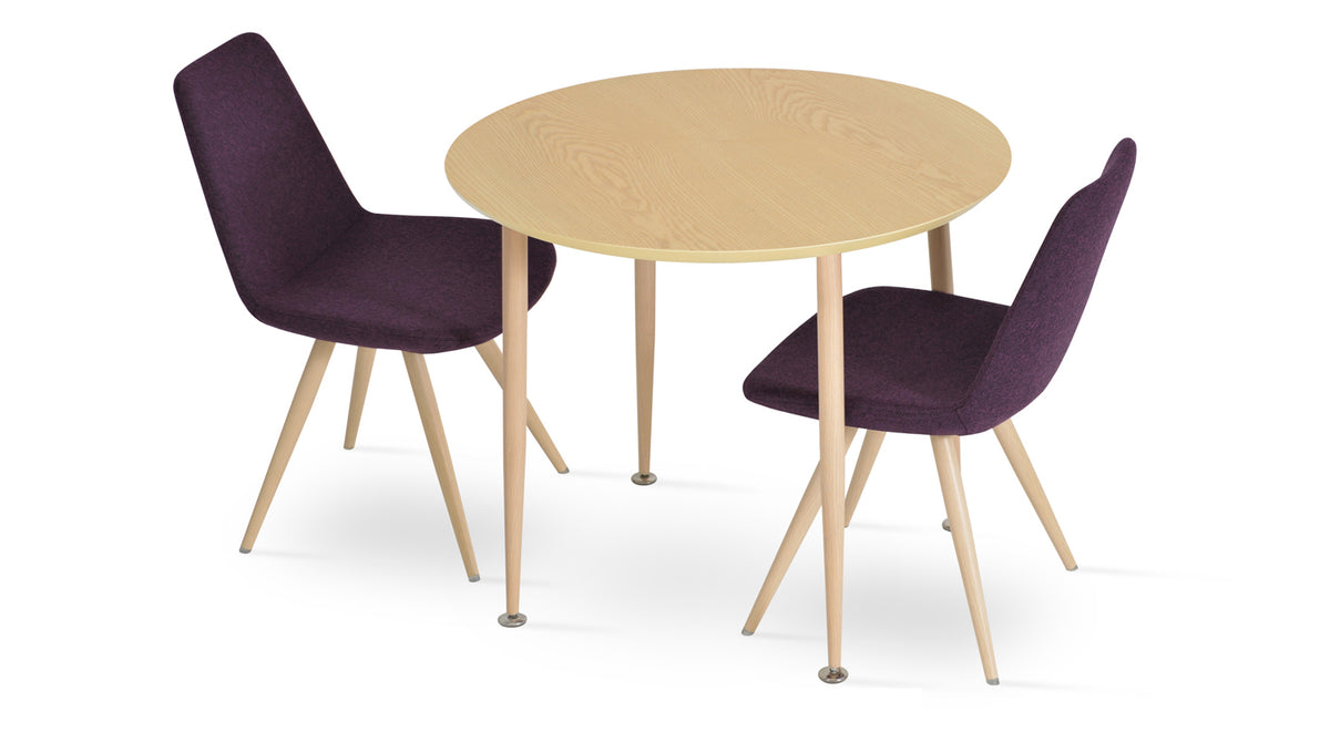 Star Dining Table by SohoConcept, showing star dining table with chair.