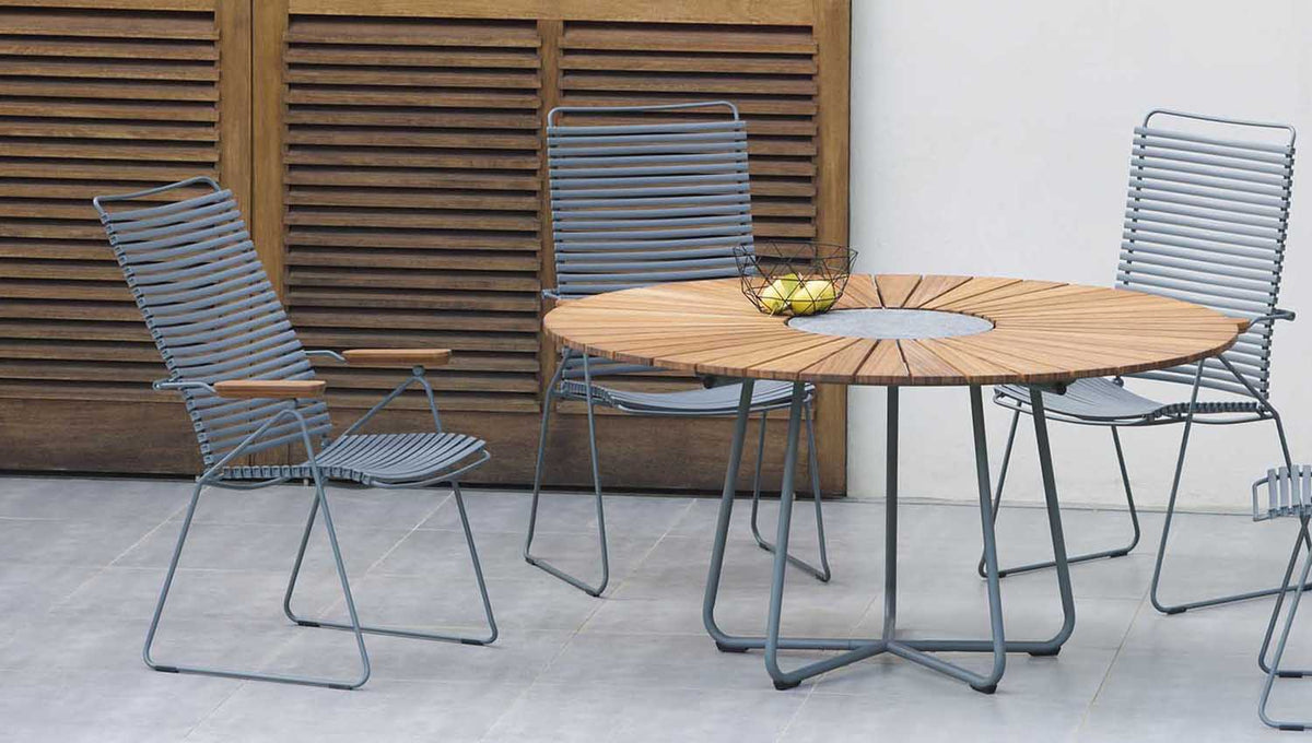Click Position Chair with Bamboo Armrests by Houe, showing click position chair with bamboo armrests in live shot.
