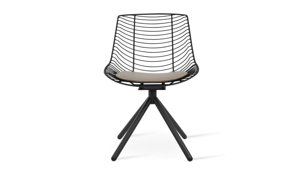 Tiger Stick Swivel Chair by SohoConcept, showing front view of tiger stick swivel chair.