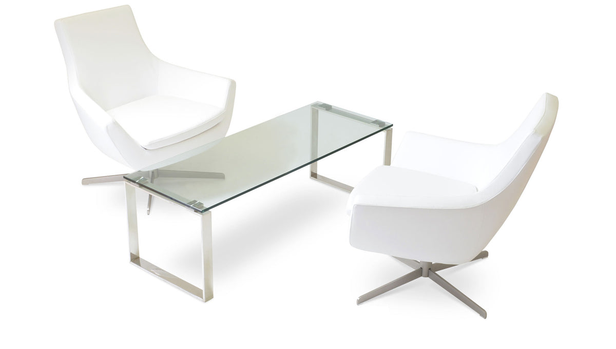 Calvin Condo Coffee Table by SohoConcept, showing calvin condo coffee table with accent chair.