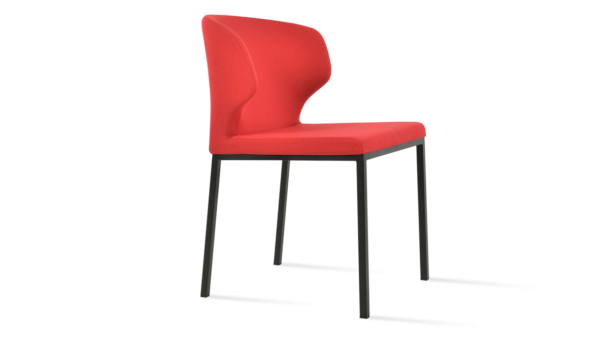 Amed Metal Dining Chair by SohoConcept, showing right angle view of amed metal dining chair.