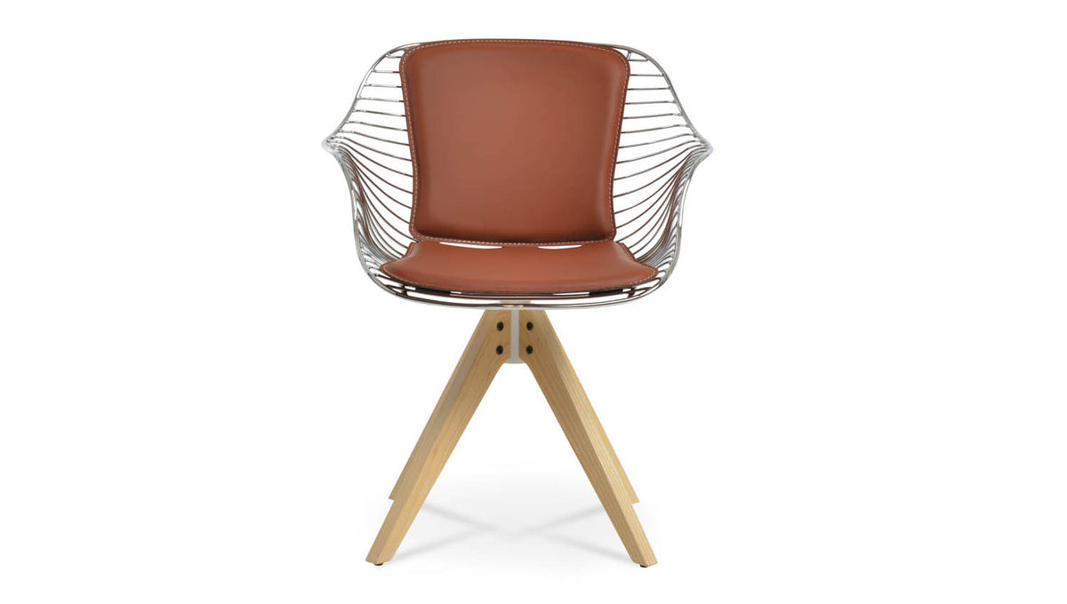 Zebra Pyramid Swivel Chair By Sohoconcept, showing front view of zebra pyramid swivel chair.