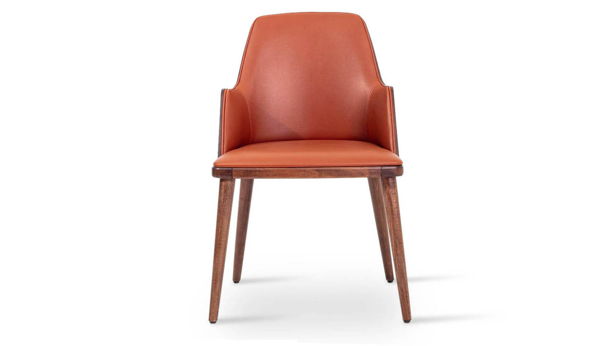 Romano-W Dining Chair by SohoConcept, showing front view of romano-w dining chair.