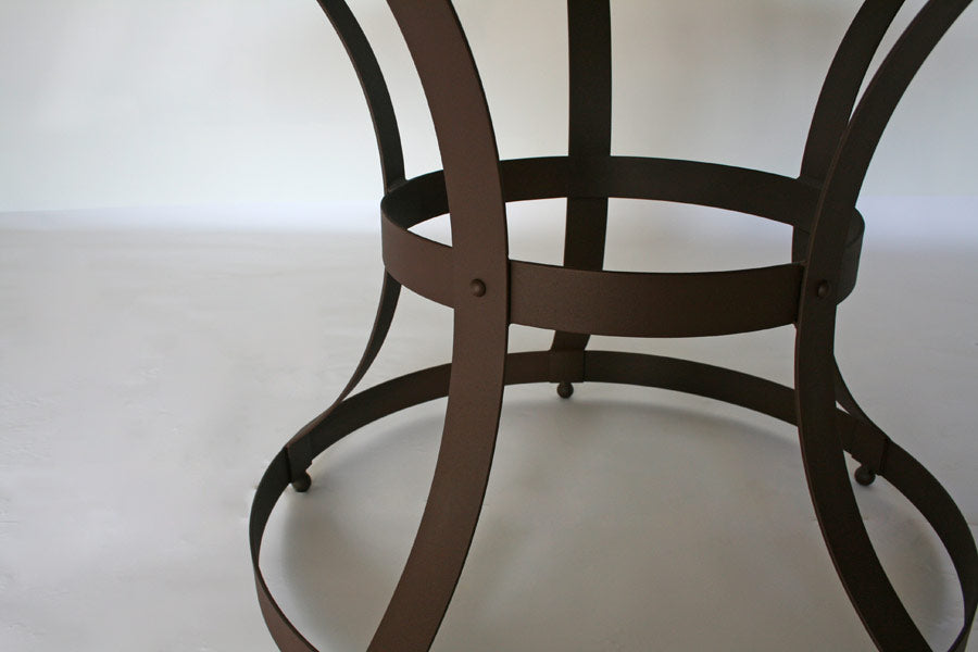 James De Wulf Hourglass Cage Dining Table by De Wulf, showing hourglass cage dining table in live shot.