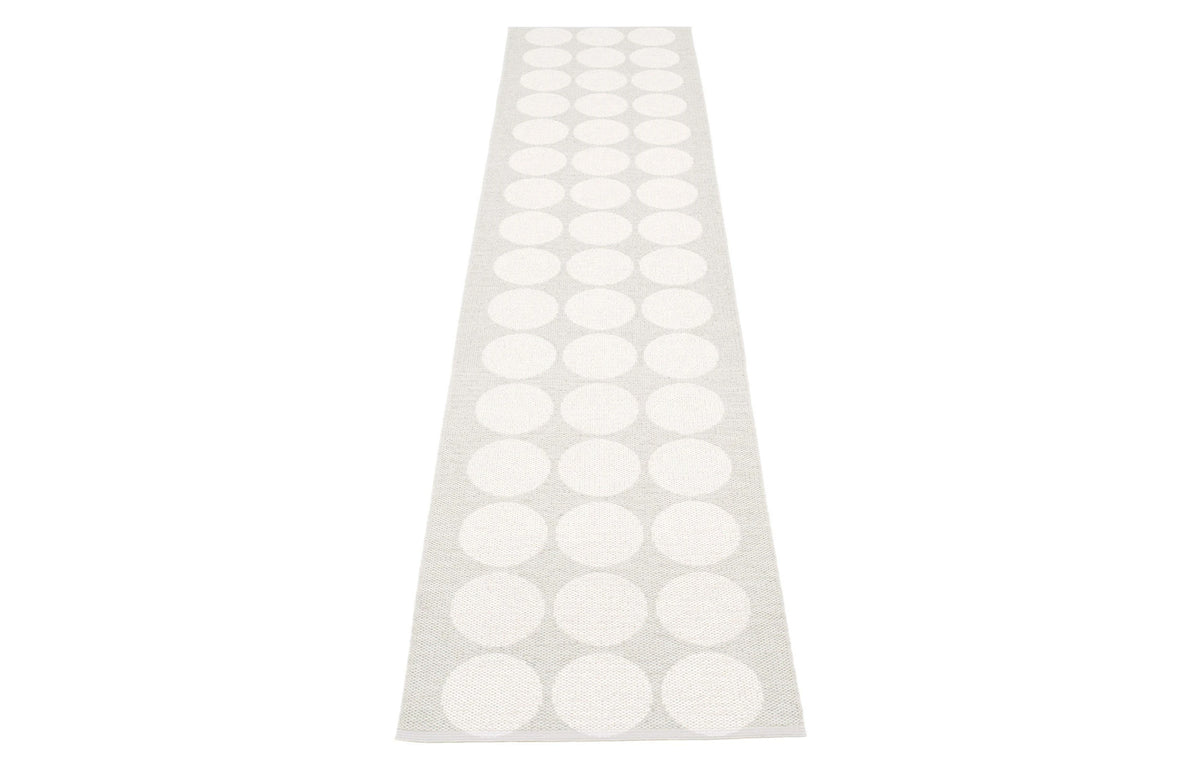 Metallic White & Fossil Grey Runner Rug by Pappelina - 2.25' x 10.5'