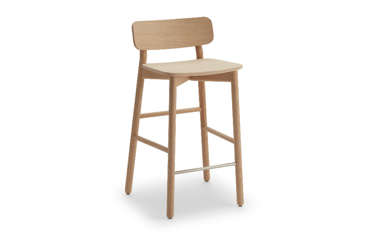 Hven Oak Low Bar Stool by Skagerak - White Soap Treated Oak.