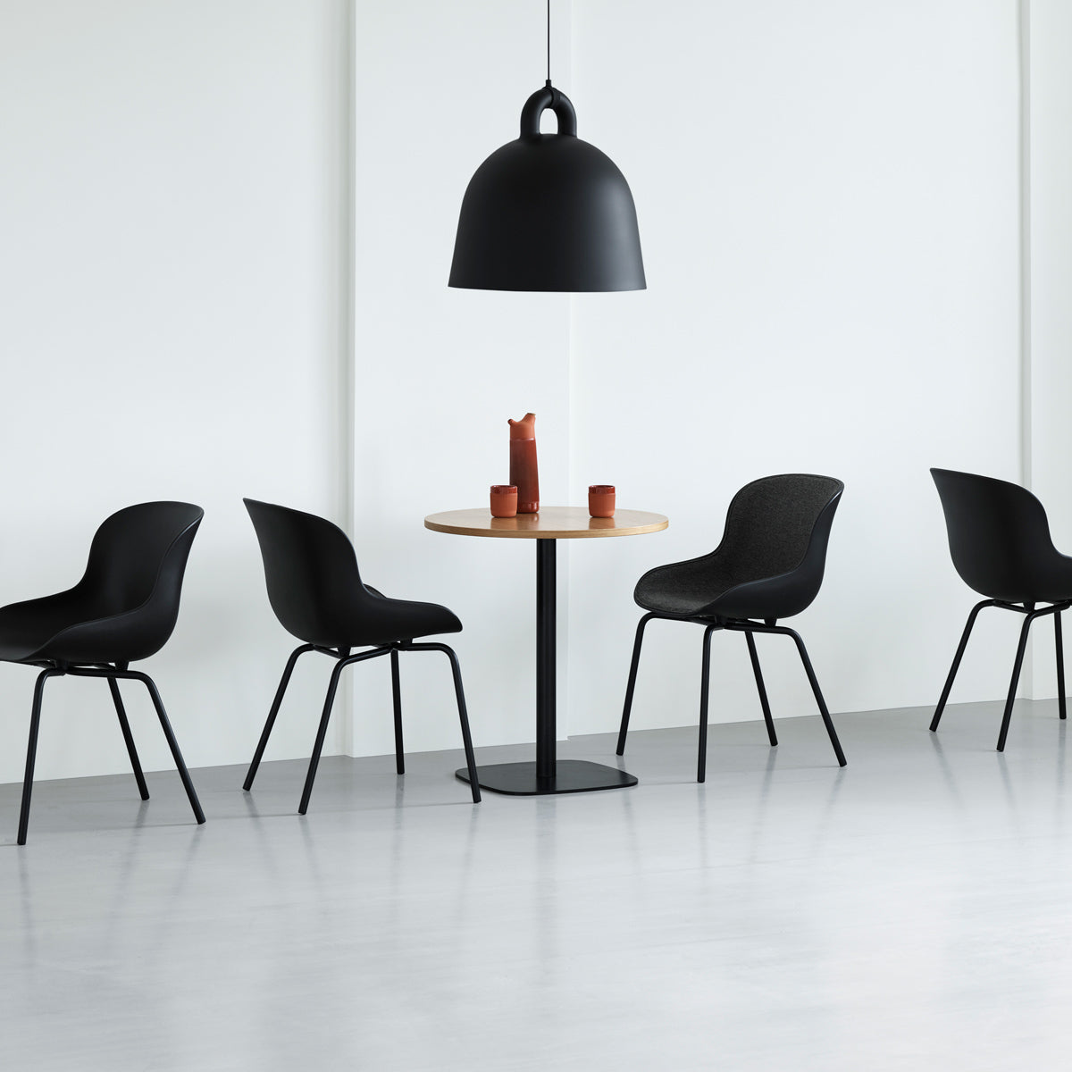 Hyg Chair by Normann Copenhagen, showing hyg chairs in live shot.